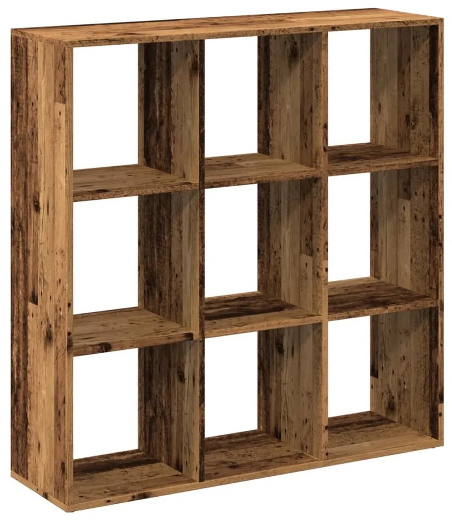 antik fa színű fa térelválasztó könyvespolc 102x29x103,5 cm