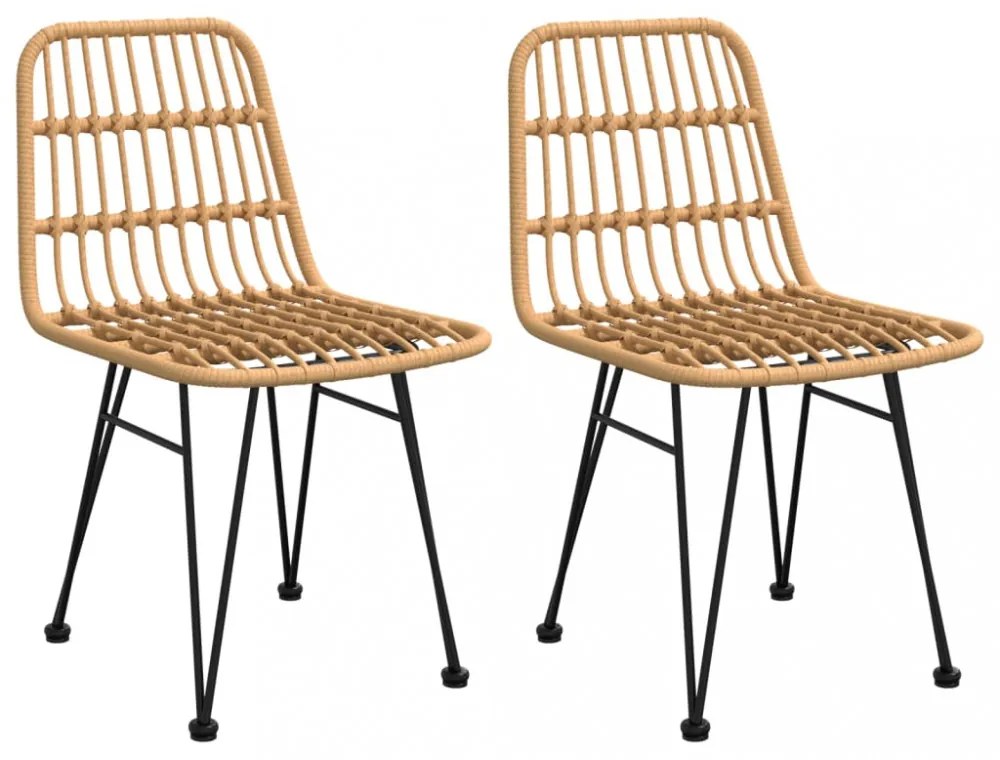 2 db polietilén rattan kerti szék 48 x 62 x 84 cm