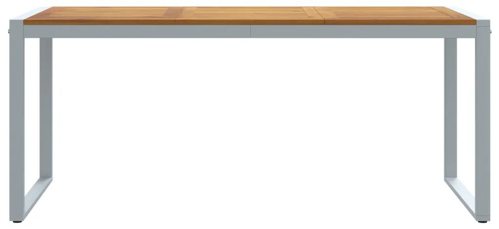 Kültéri Étkezőasztal Szürke 180x90x75 cm Acél és Tömör Akác Fa