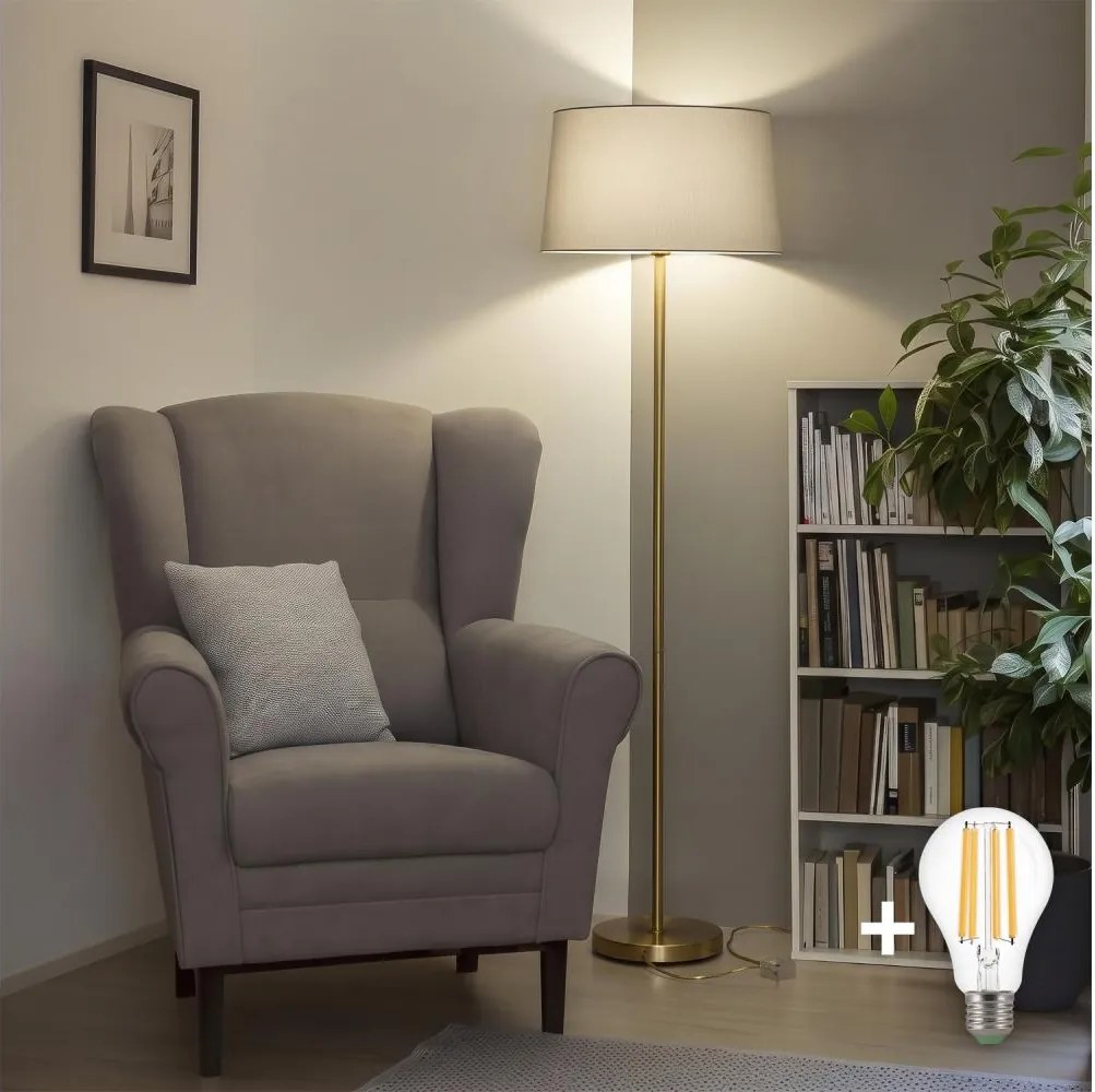 Brilagi - LED állólámpa CERIA 1xE27/20W/230V átm. 45 cm szürke/arany