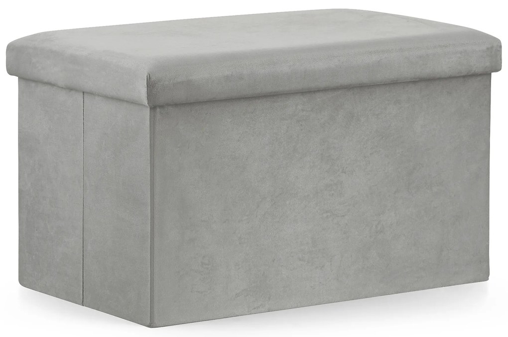 FURELA VELVET XL szürke összecsukható puff 60 x 38 x 38 cm
