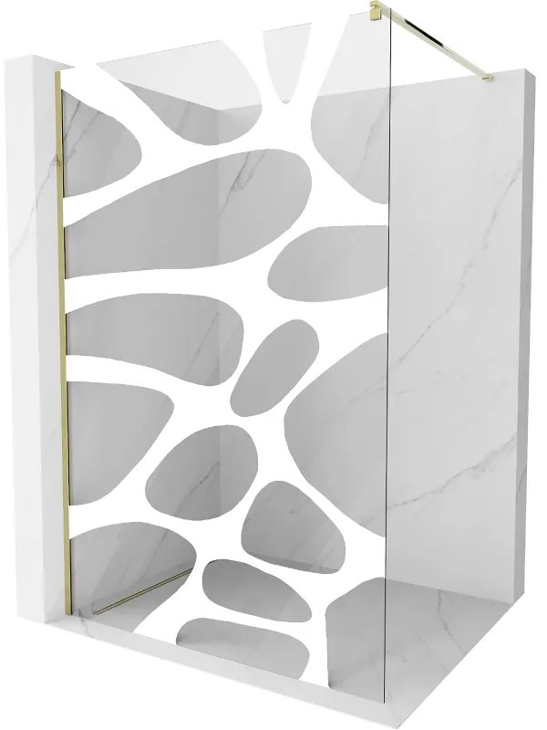 Mexen Kioto zuhanyparaván 80x200 cm 8 mm, arany, fehér kivitel, 800-080-101-50-97