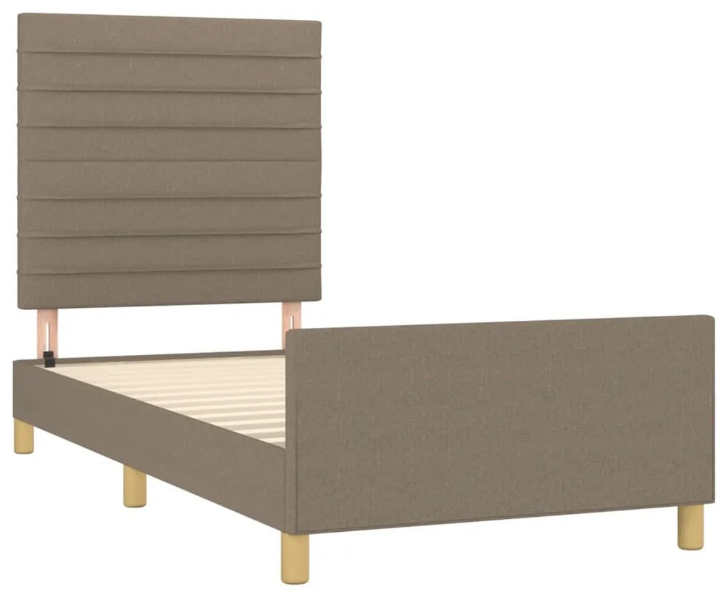 tópszínű szövet ágykeret matrac nélkül 100x200 cm