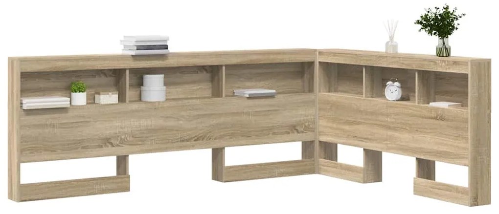 Tároló fejtámla polcokkal tárolóval sonoma tölgy 150 cm Faanyag
