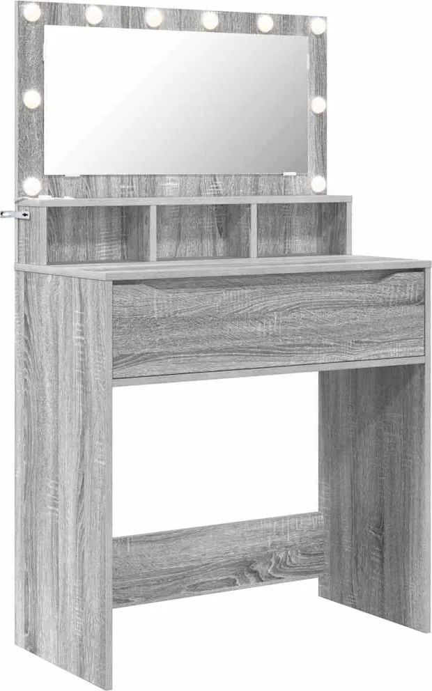 vidaXL Hálószobai Öltözködő Asztalok Szürke Sonoma 80 x 39,6 x 135 cm
