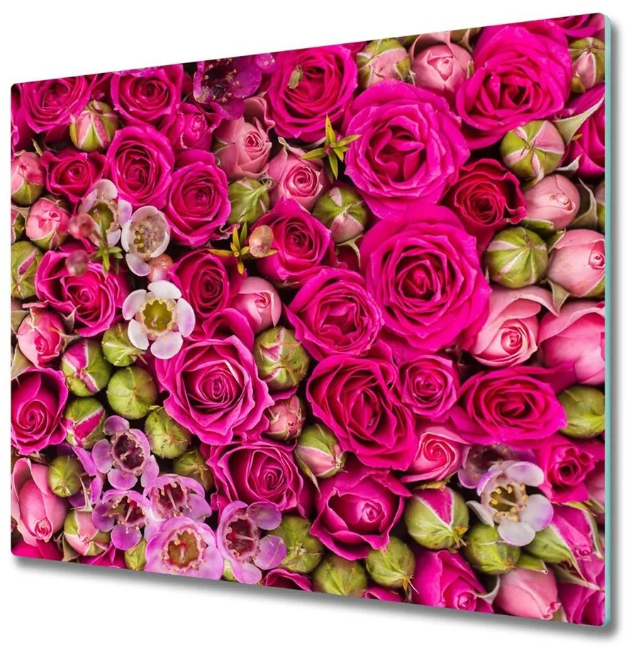 Üveg vágódeszka Roses 60x52 cm