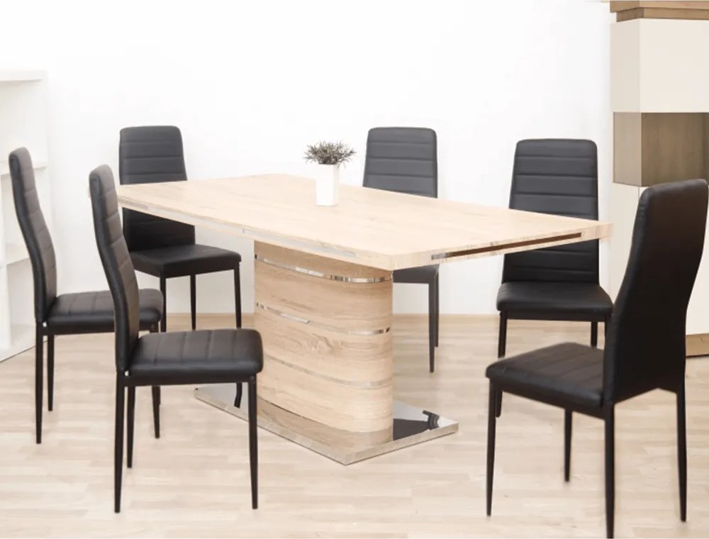 Étkezőasztal, MDF, tölgy sonoma, 180x90 cm, AMAR