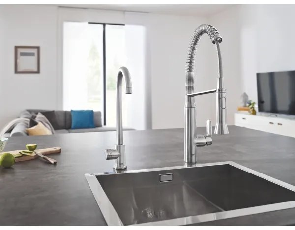 GROHE 31379DC0 - K7 konyhai csaptelep, rozsdamentes acél
