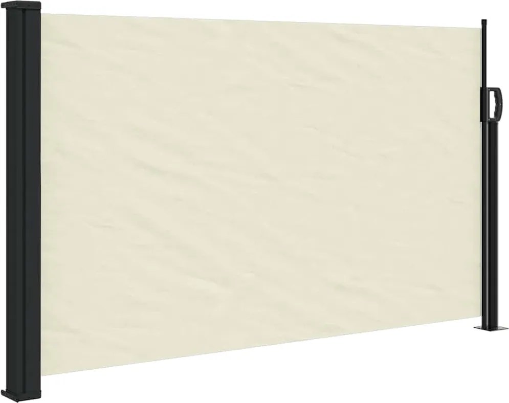 vidaXL krémszínű behúzható oldalsó napellenző 120 x 600 cm