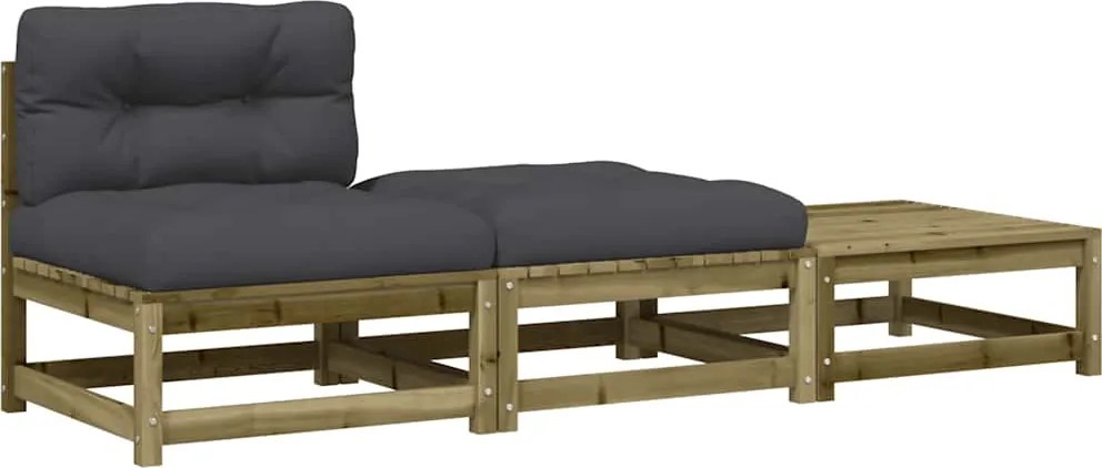 vidaXL kerti karfa nélküli kanapé párnával és lábtartóval