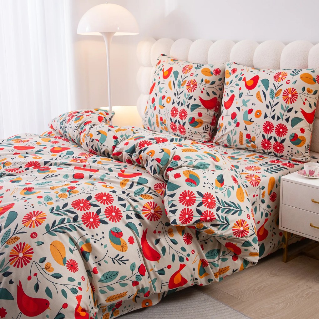 RETRO BIRD színes mikroszálas ágyneműhuzat Ágyneműhuzat mérete: 70 x 90 cm | 140 x 200 cm