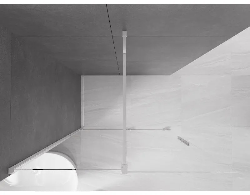 Mexen Velar, tolóajtó a nyílásba Walk-In típus 140 cm, 8 mm átlátszó üveg, króm, 871-140-000-03-01