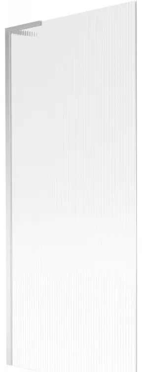 Mexen Next L, 1 szárnyú kádparaván 80 x 150 cm, 6 mm-es üveg bordás mintával, króm profil, 895-080-000-03-09-01