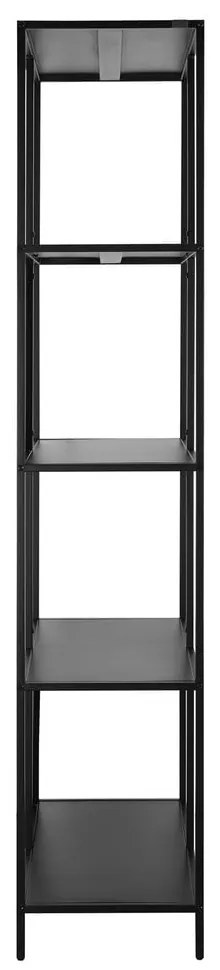 Fekete fém könyvespolc 75x180 cm Charleston – Støraa