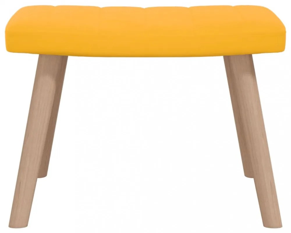 mustársárga bársony pihenőszék lábtartóval
