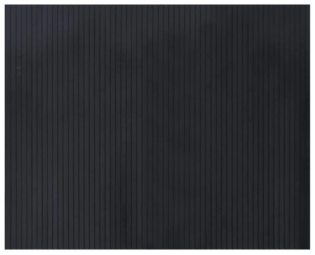 négyszögletű fekete bambusz szőnyeg 80 x 100 cm