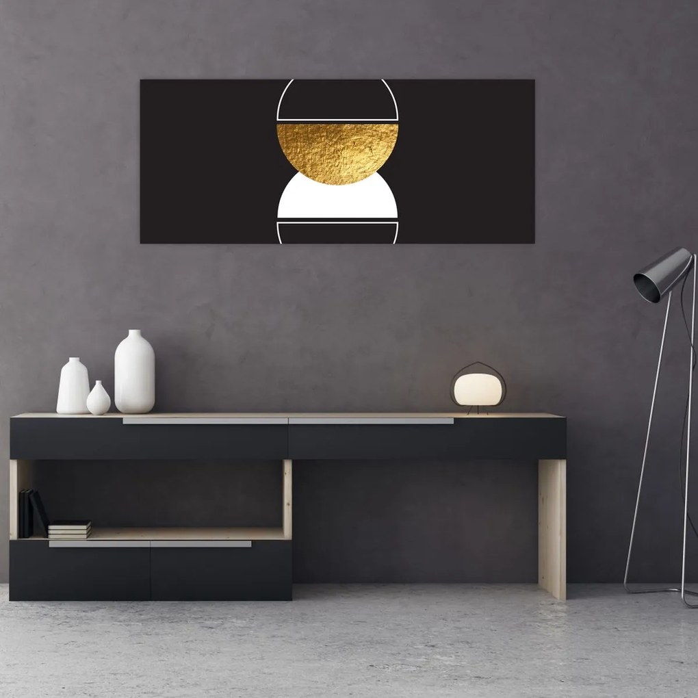 Kép - Absztrakció arany és fekete N⁰2 (120x50 cm)