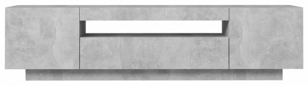 betonszürke TV-szekrény LED-lámpákkal 160 x 35 x 40 cm