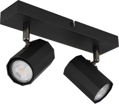 Globo 57918-2B Fali spotlámpa, fém fekete matt, alumínium fekete matt, HxSzxM: 260x60x145mm, 2x GU10 25W 230V izzók nélkül