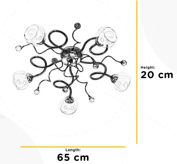 ONLI - Felületre szerelhető csillár WENDY 5xE14/6W/230V fényezett króm