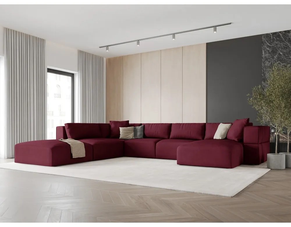 Borvörös sarokkanapé (bal oldali-"U" alakú) Esther – Milo Casa