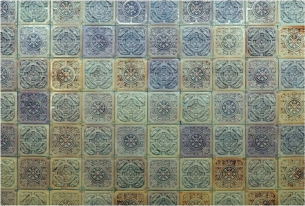 Fali fotótapéta előszoba konyhába Geometrikus csempék 104x70 Ragasztó