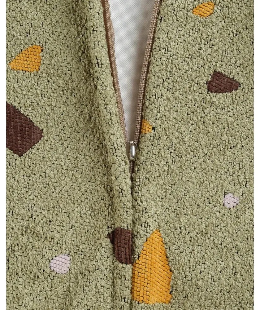 Zöld buklé-zsenília gyerek babzsákfotel Terrazzo Chair – Wigiwama