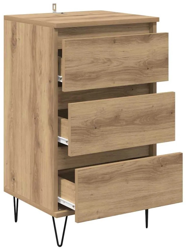 Széf fiókkal Artisan tölgy 40 x 35 x 70 cm Műszaki fa és vas