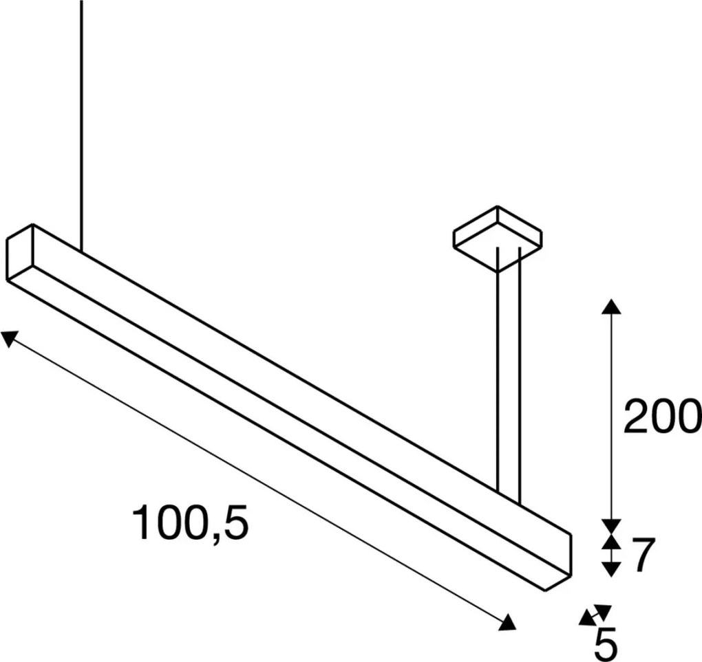 SLV GLENOS 1001400 Függőlámpa 1x43W/LED 3000K 2850LM IP20