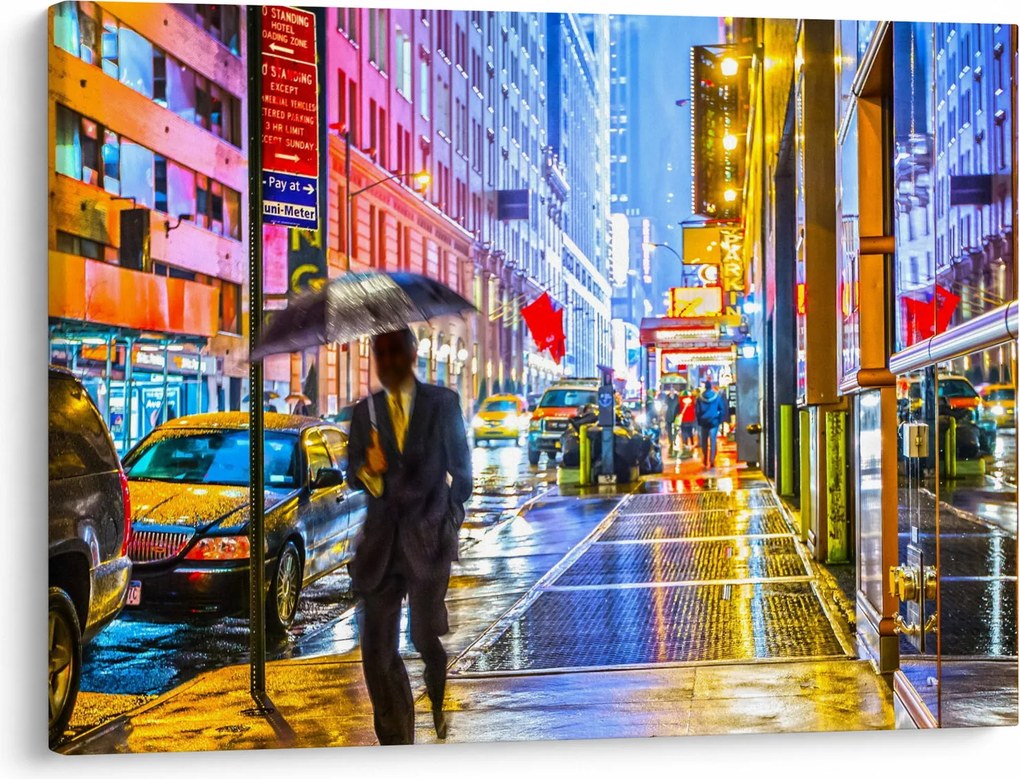 Kép - Város neonfényben (70x50 cm)