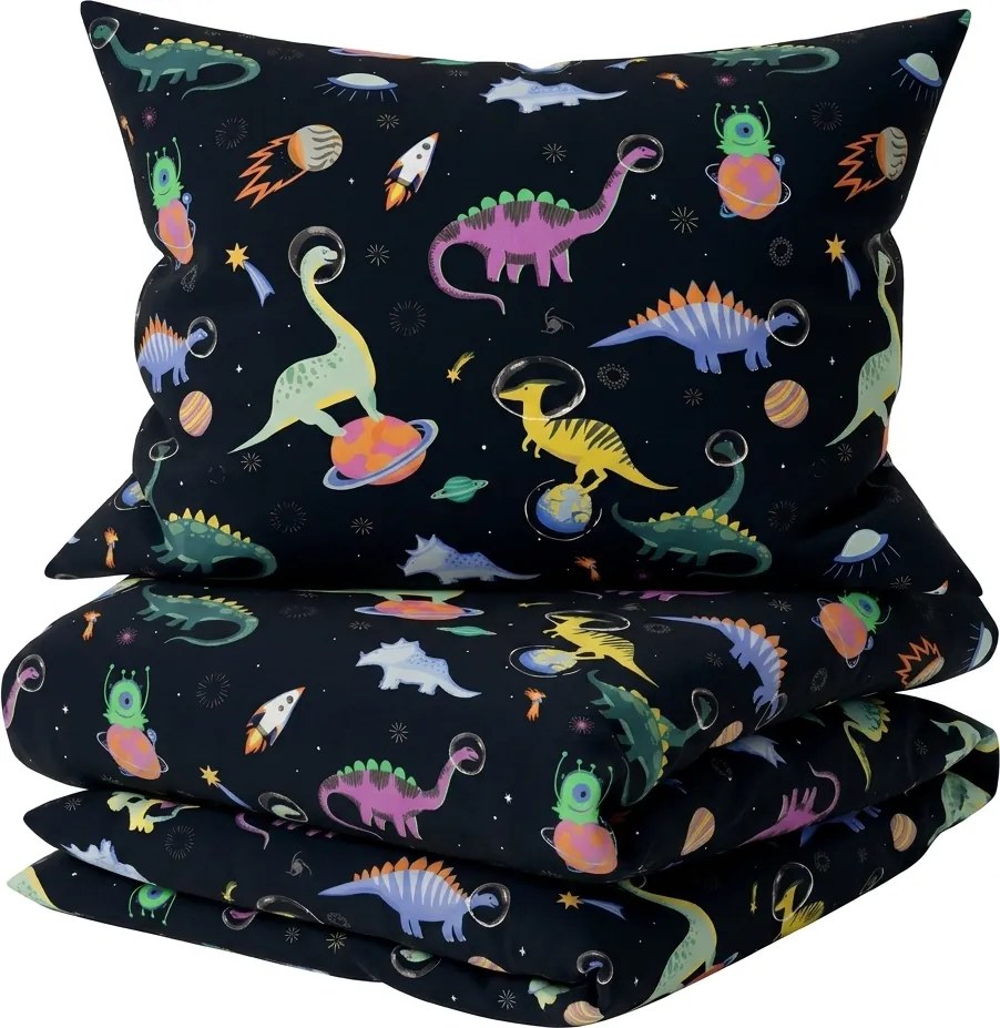 Gyermek mikroszálas ágynemű szett DINO SPACE színes + Párnahuzat 50 x 70 cm INGYEN