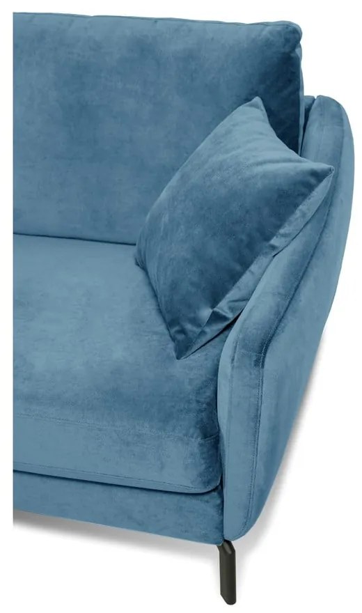 Magic kék bársony sarokkanapé, bal oldali - Scandic