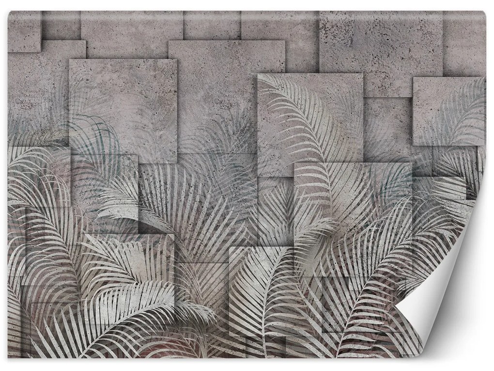 Gario Fotótapéta Levelek szürke színben Anyag: Vlies, Méret: 150 x 105 cm