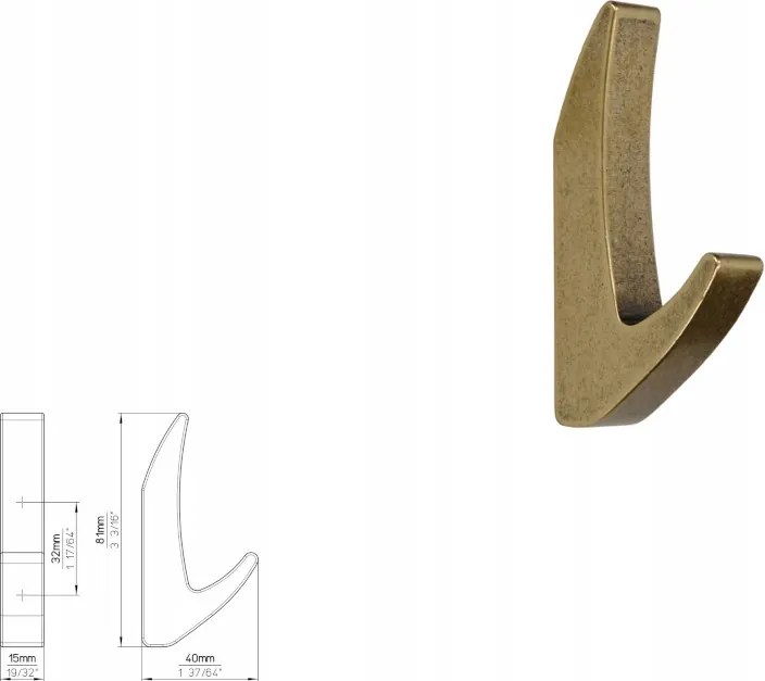 Bútorakasztó Siro 2433/ZN83 antik arany