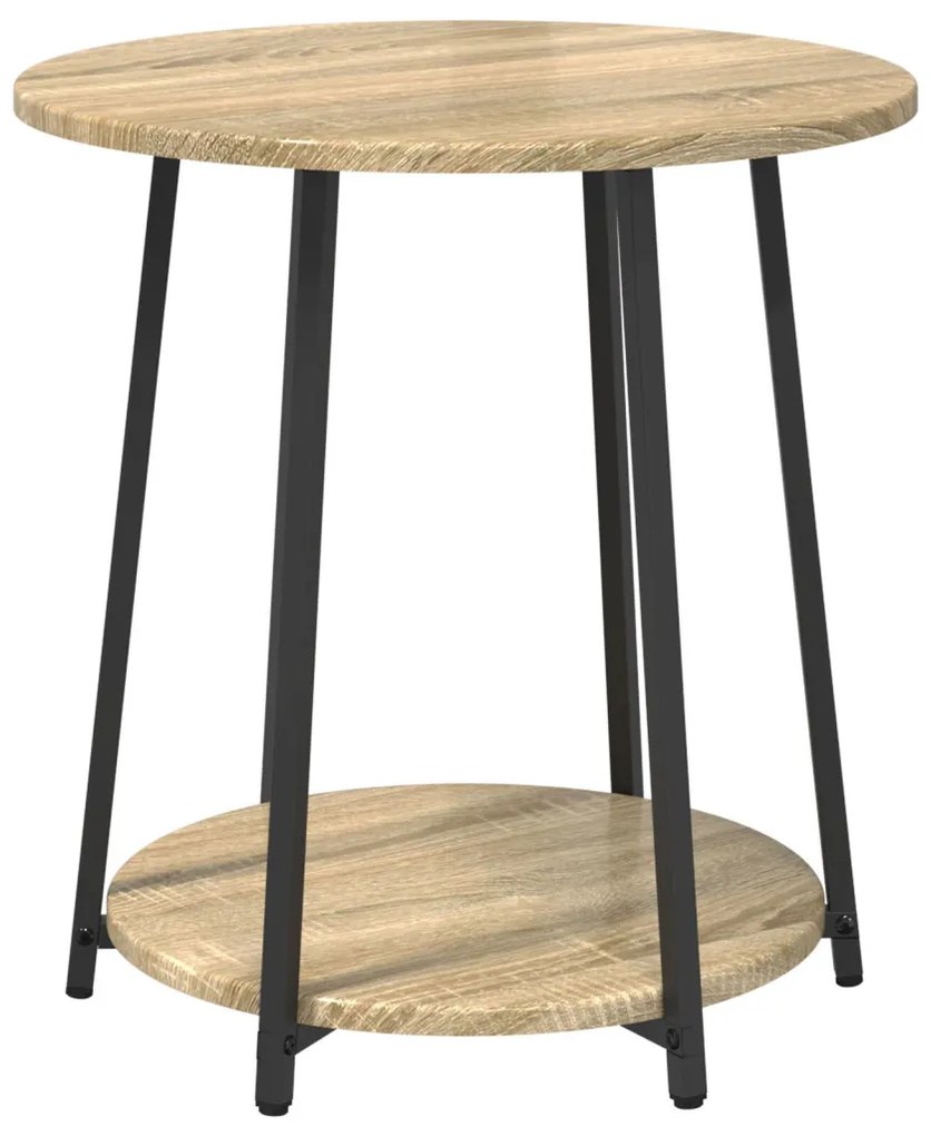 vidaXL Kisasztal készlet polcokkal 2 pcs Sonoma Tölgy és Fekete