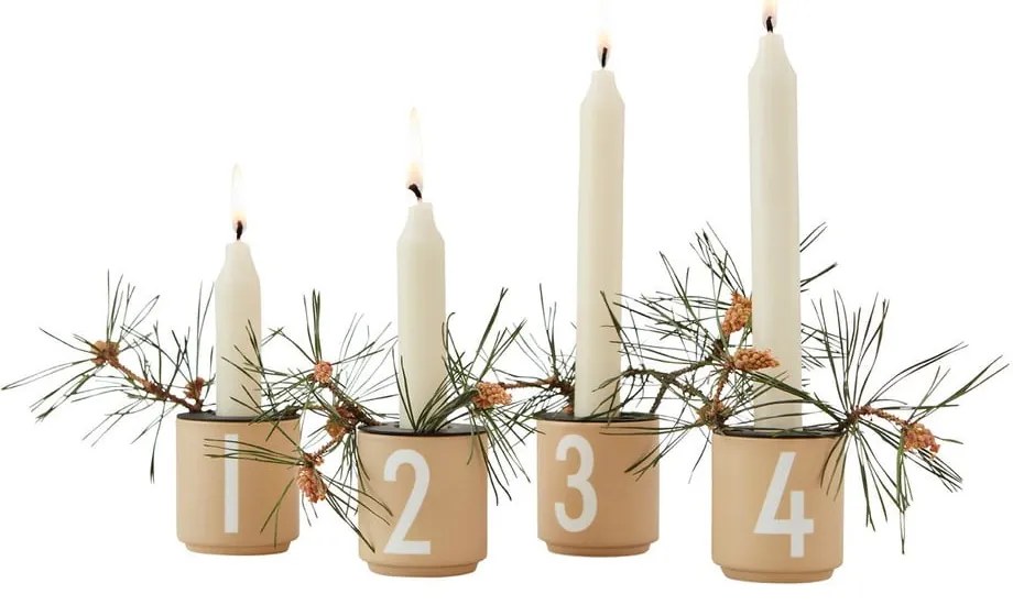 Porcelán gyertyatartó készlet 4 db-os Mini - Design Letters