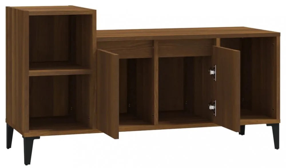 barna tölgyszínű szerelt fa TV-szekrény 100x35x55 cm