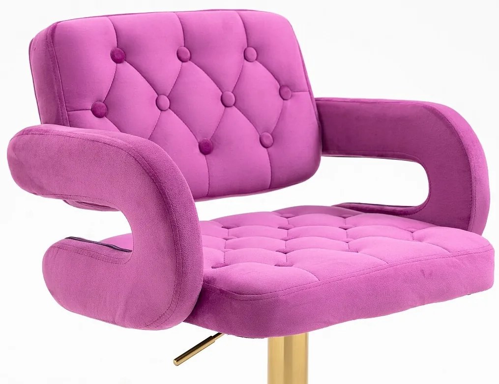 HR8403KW Fukszia modern velúr szék arany lábbal