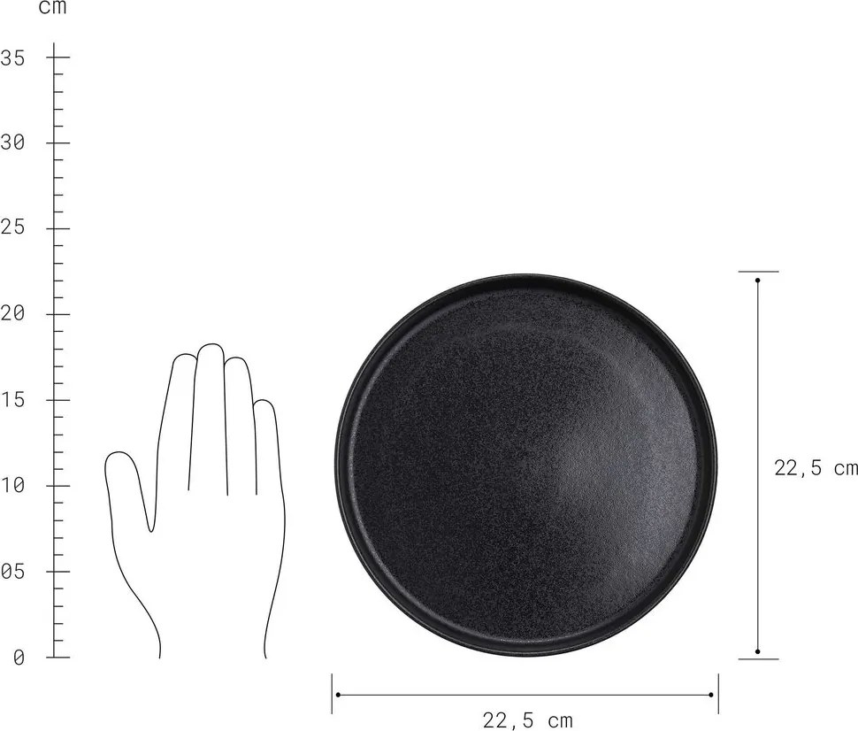 CASA NOVA kistányér Ø22,5cm, 4 db-os készlet, fekete