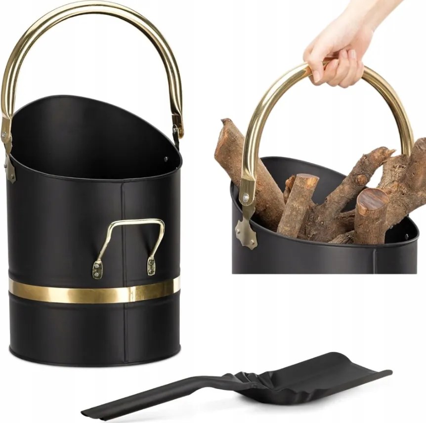 Dekoratív Hamutartó Vödör Kandallóhoz Szett Lapáttal Széntároló