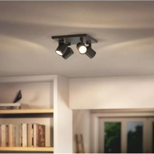 Philips - RUNNER 4xGU10/20W/230V irányítható spotlámpa fekete