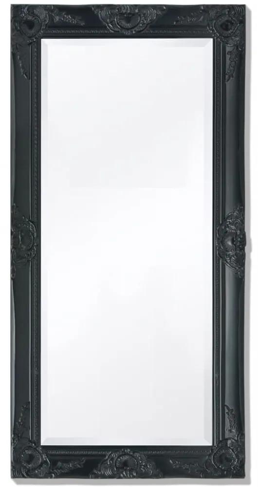 Fekete barokk stílusú fali tükör 100 x 50 cm