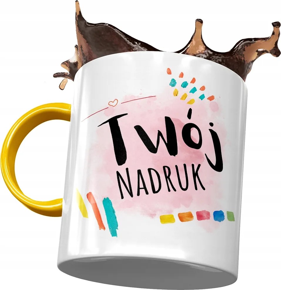 Sárga Bögre Witold Férj Kollégának Ajándék Nyomtatott Fotóval