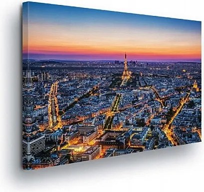 Vászonkép 100x75 Esti Párizs Eiffel-torony városkép város panoráma