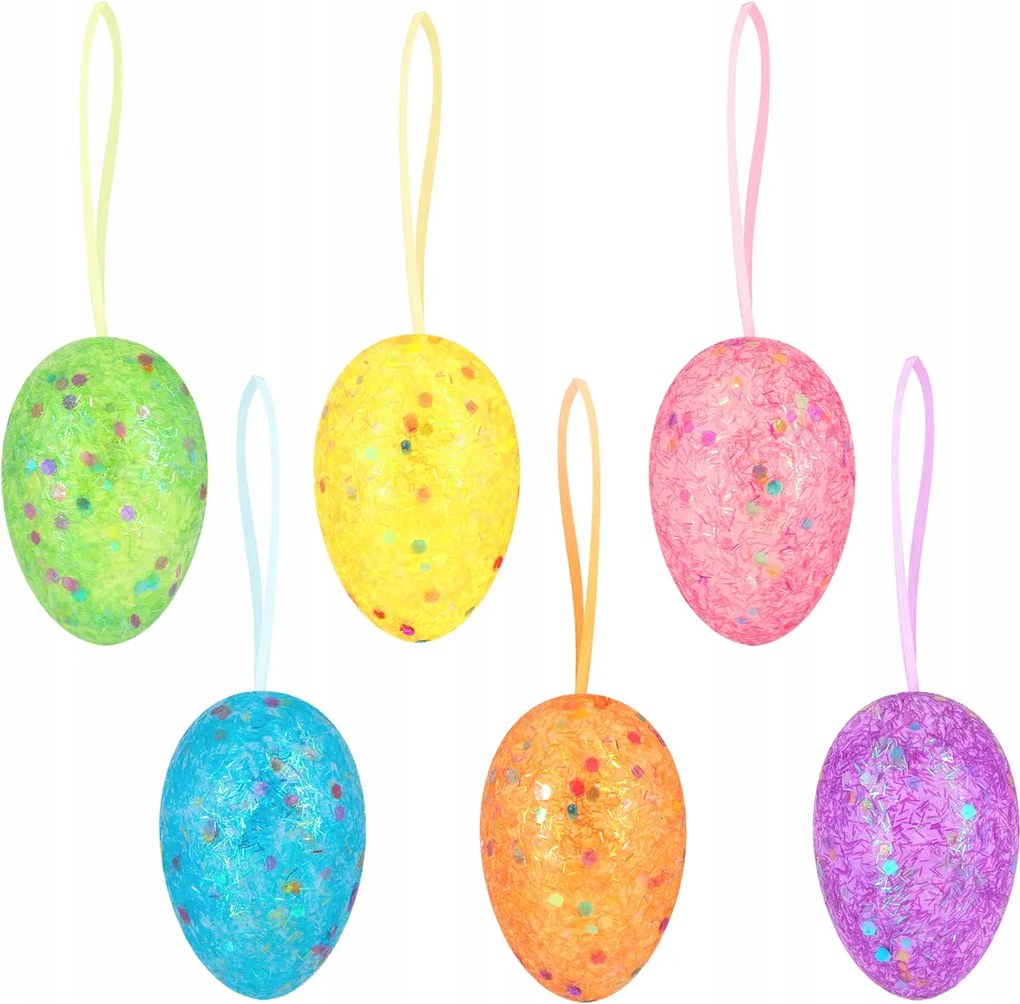 Húsvéti dekoráció holografikus tojások 6db
