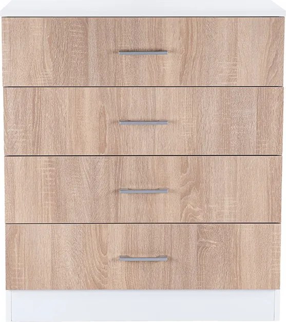 Miami komód 4 fiókos 80x92 cm sonoma tölgy-fehér