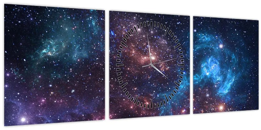 Kép - Éjszakai égbolt (órával) (90x30 cm)