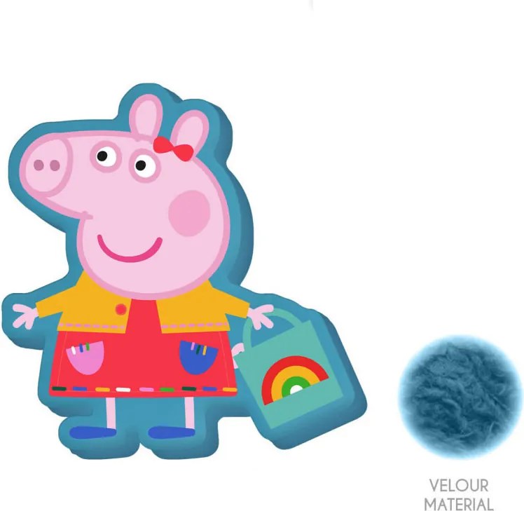 Peppa malac Shopping formapárna, díszpárna 35 cm Velúr