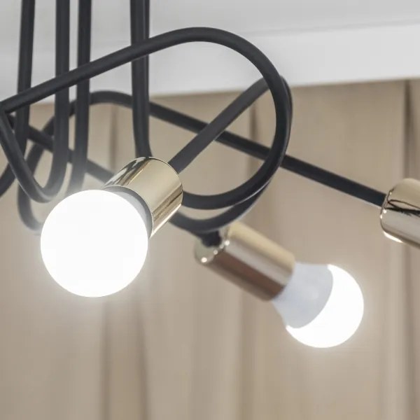 Felületre szerelhető csillár OXFORD 5xE27/15W/230V arany/fekete