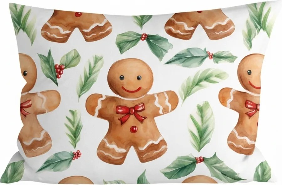 Flanel díszpárnahuzat MERRY GINGER 50x70 cm, színes